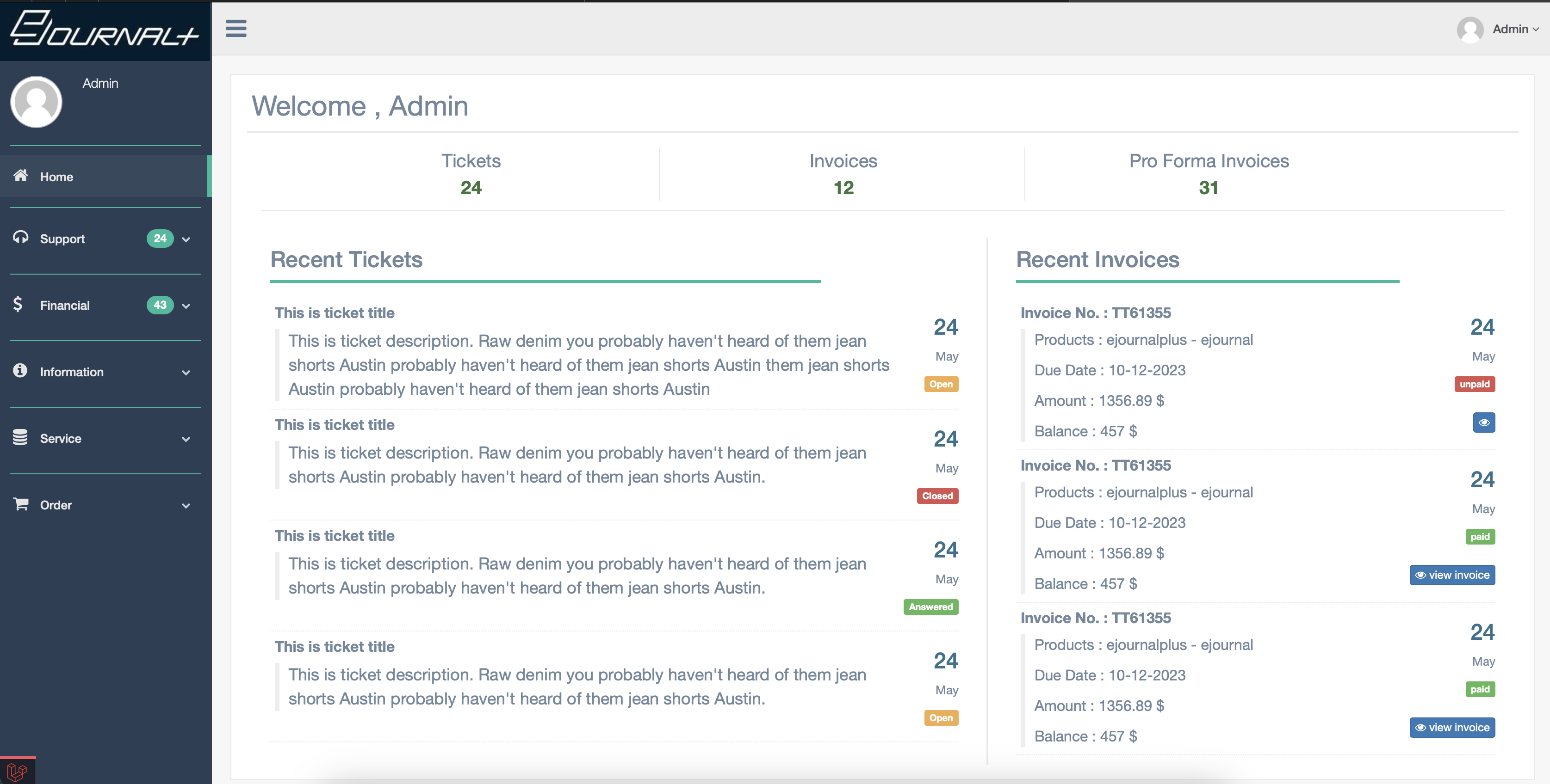 Customer Portal Sinaweb